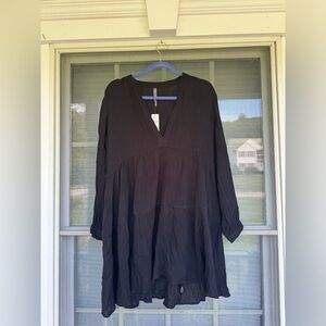 Anthropologie Black Short Casual Dress Size Small